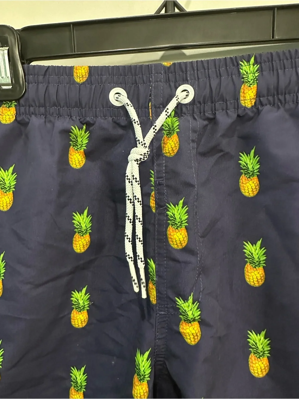 Men's Pineapple-Print Navy Swim Trunks